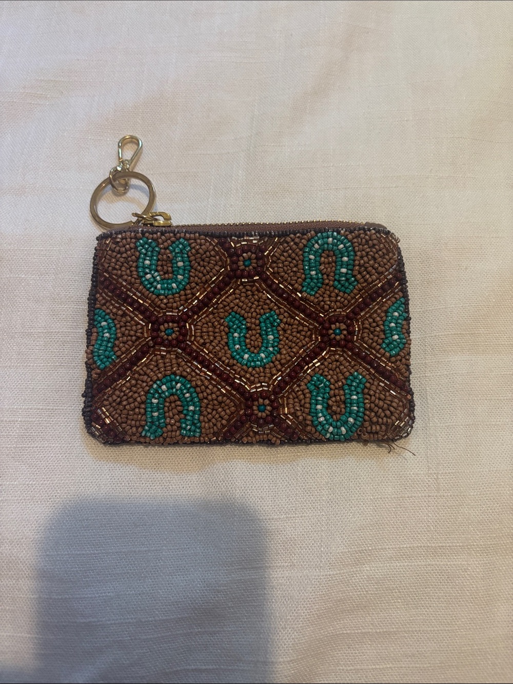 Anthropologie western beaded coin purse